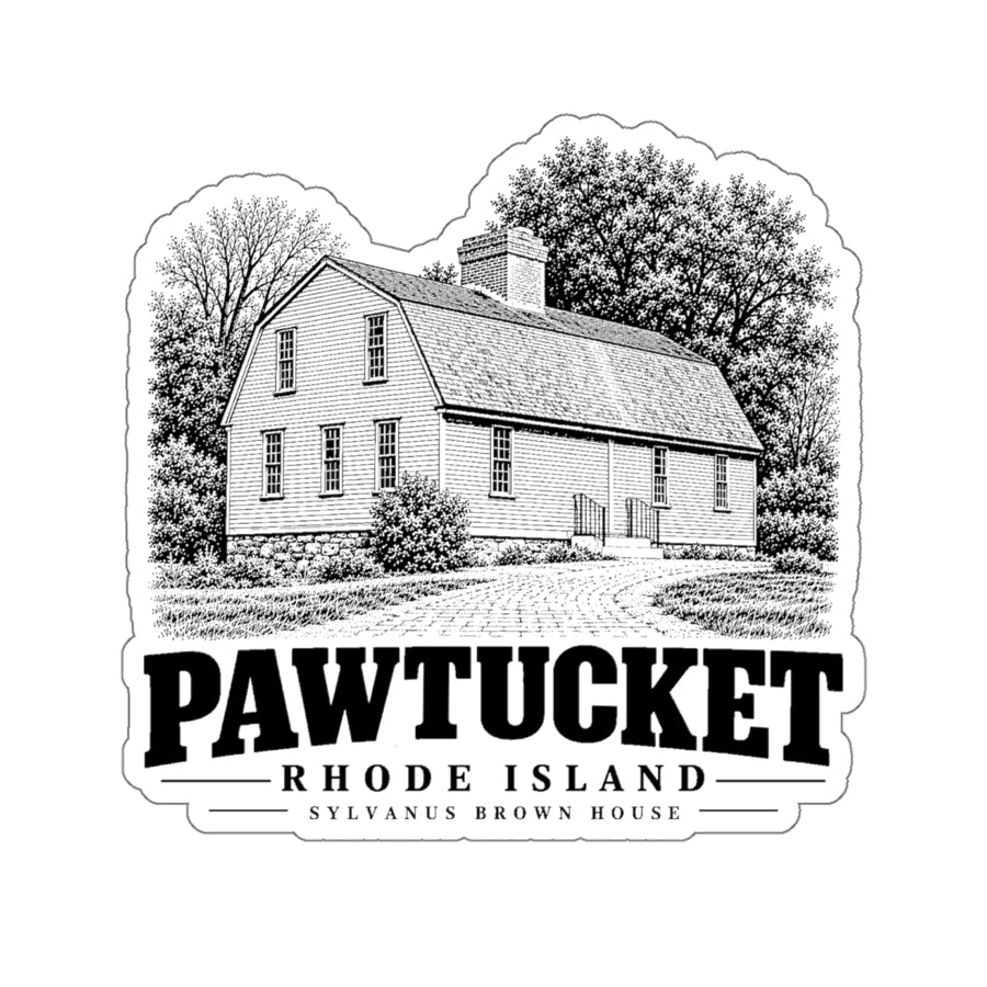 Pawtucket Sylvanus Brown House 4 in die-cut sticker, front view