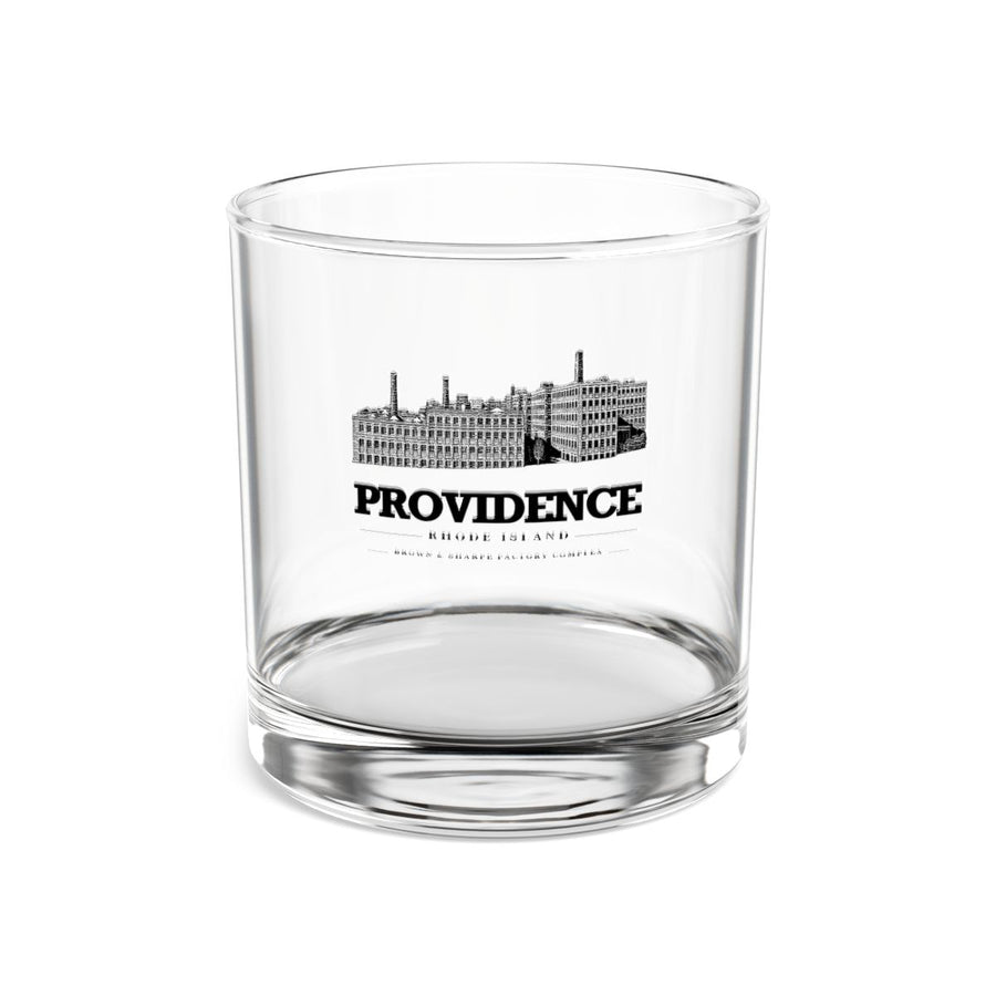 Providence Brown and Sharpe Factory Complex on clear 10 oz rocks glass, front view