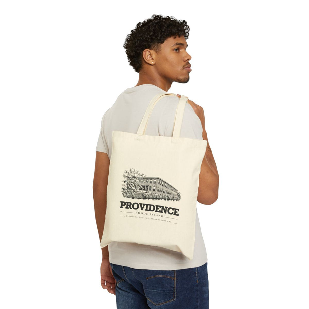 Providence Earnscliffe Woolen Paragon Worsted Mill on Natural Liberty Bags OAD113 heavy canvas tote, carried view