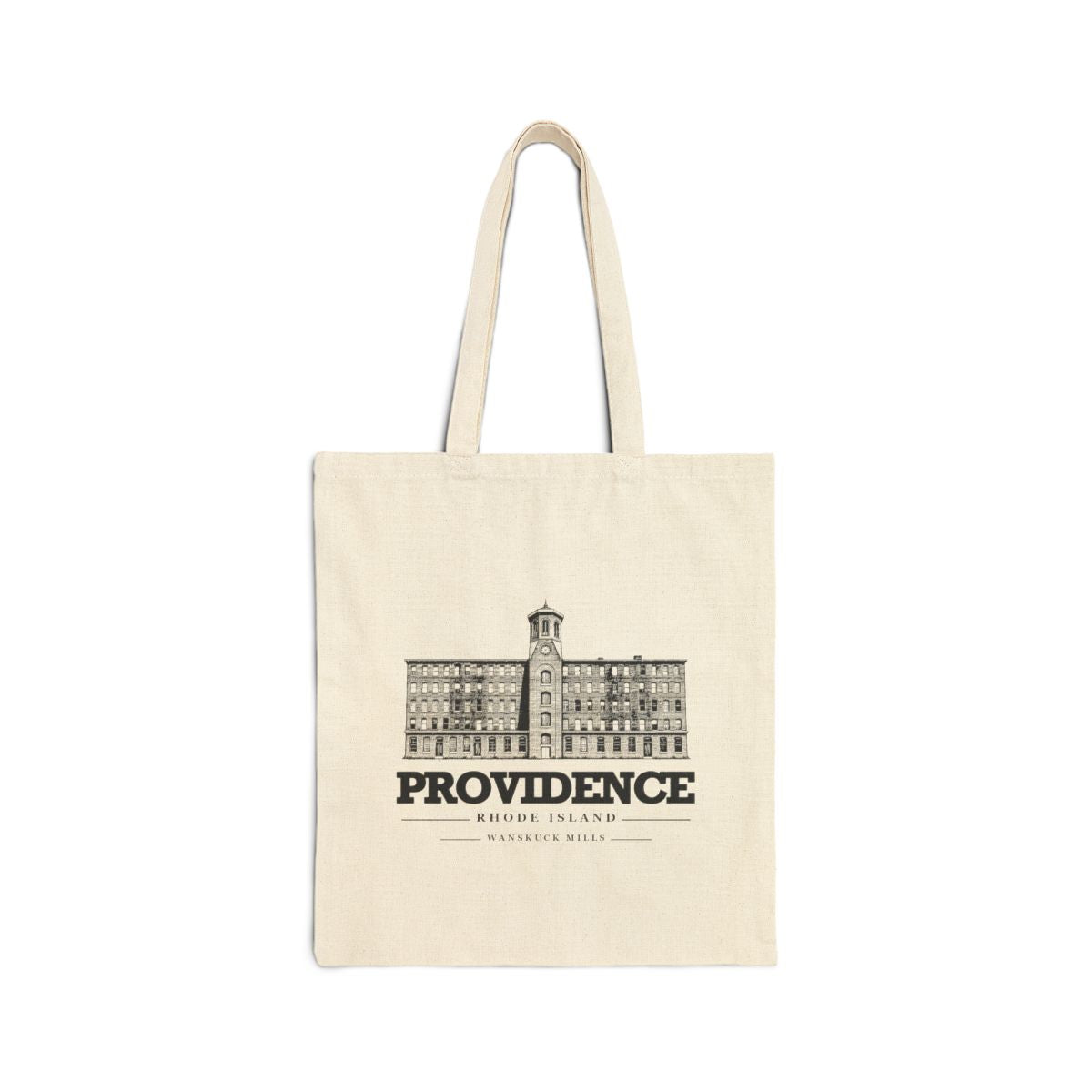Providence Wanskuck Mills on Natural Liberty Bags OAD113 heavy canvas tote, front view