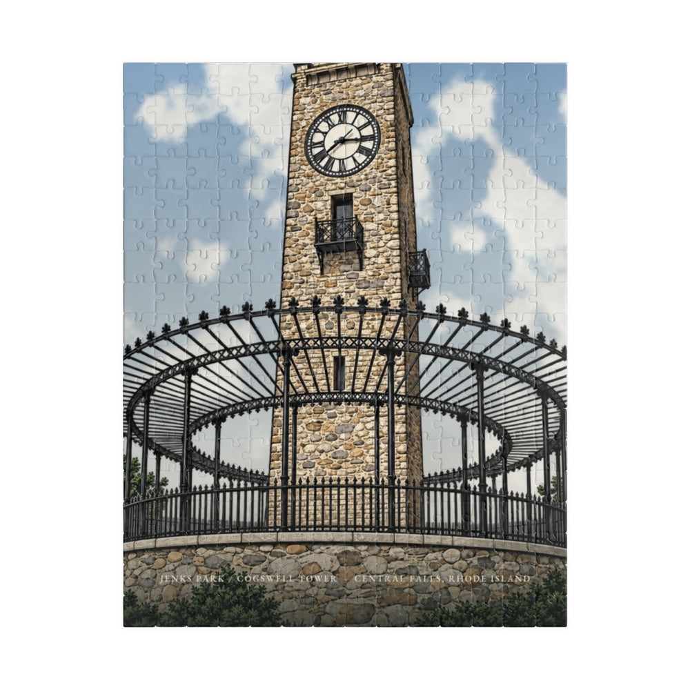 Central Falls Jenks Park / Cogswell Tower 252-Piece Jigsaw Puzzle - assembled