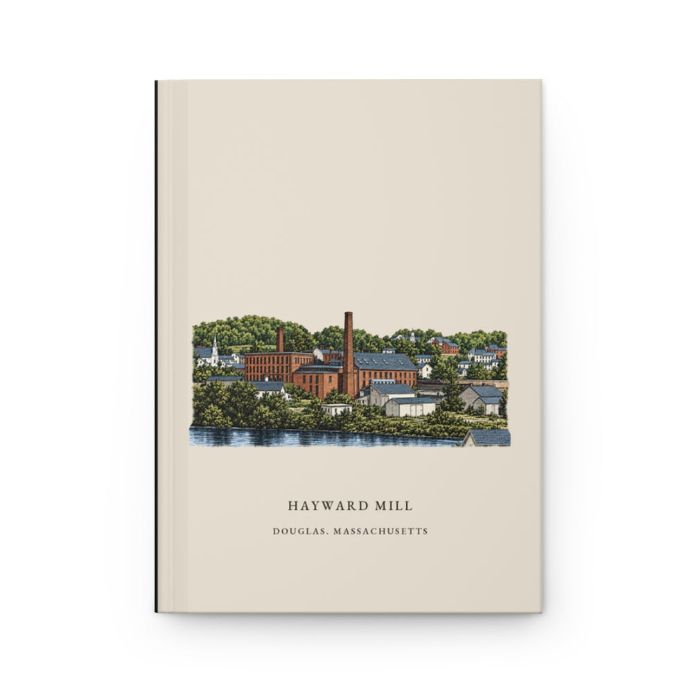Douglas Hayward Mill journal mockup showing the illustrated cover