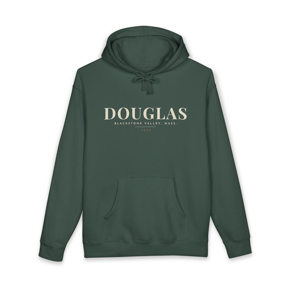 Douglas River Map Hoodie in Alpine Green, front