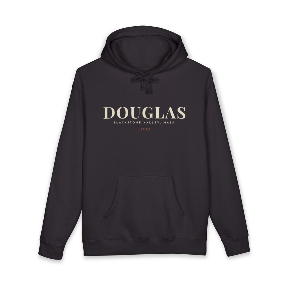 Douglas River Map Hoodie in Black, front