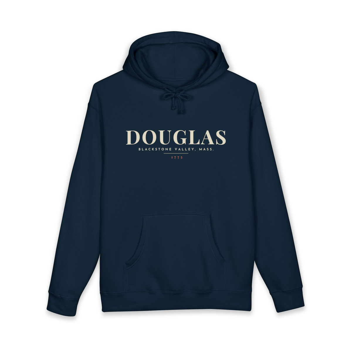 Douglas River Map Hoodie in Navy, front
