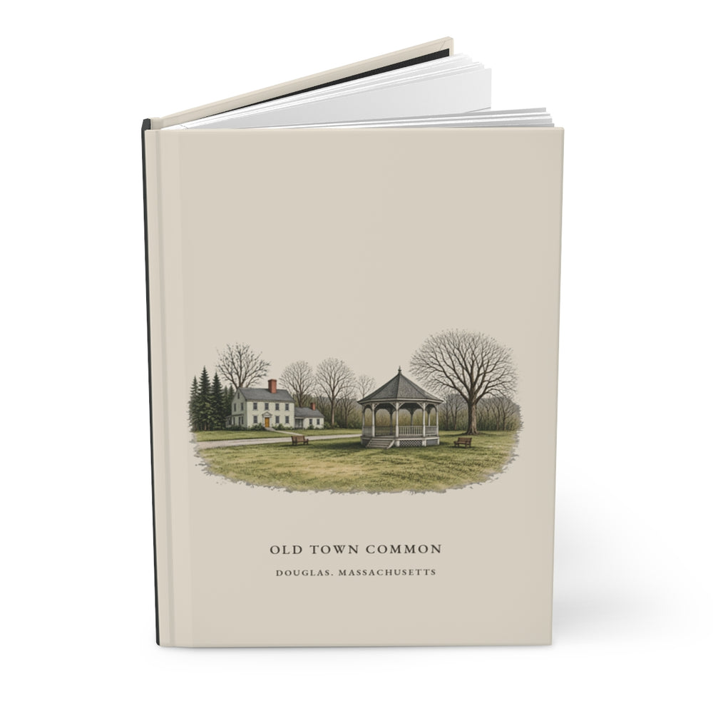 Douglas Old Town Common journal mockup showing the illustrated cover