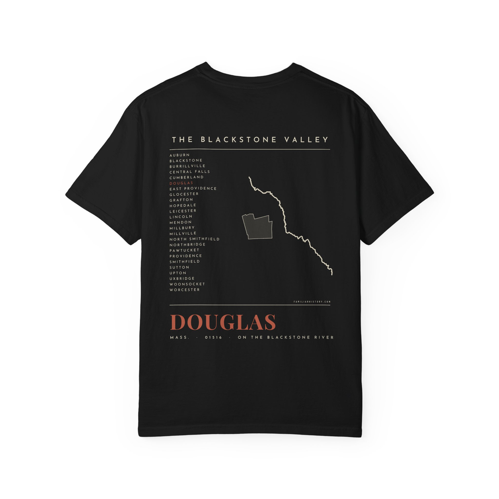 Douglas River Map Tee in Black, back