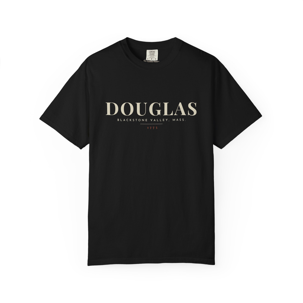 Douglas River Map Tee in Black, front