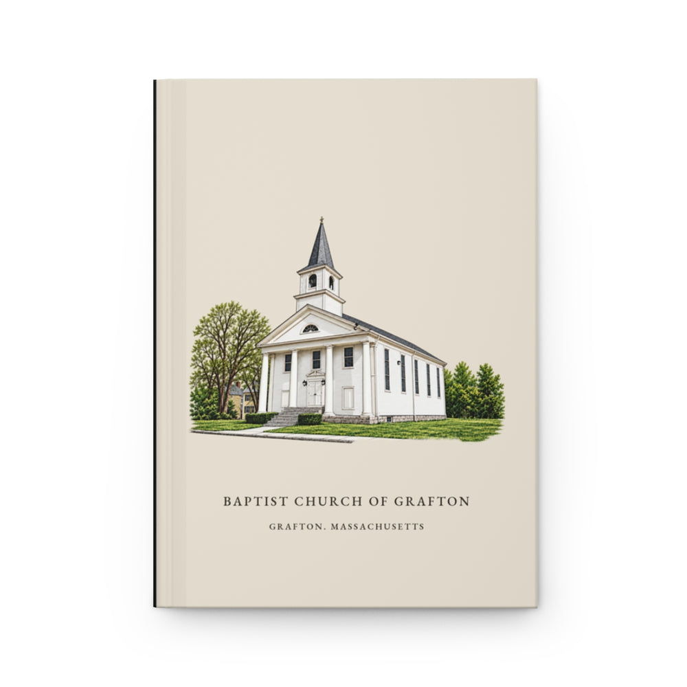 Grafton Baptist Church of Grafton journal mockup showing the illustrated cover