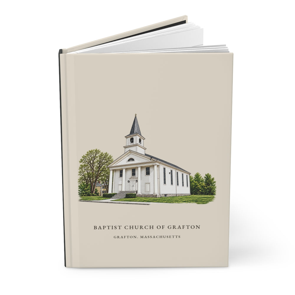 Grafton Baptist Church of Grafton journal mockup showing the illustrated cover