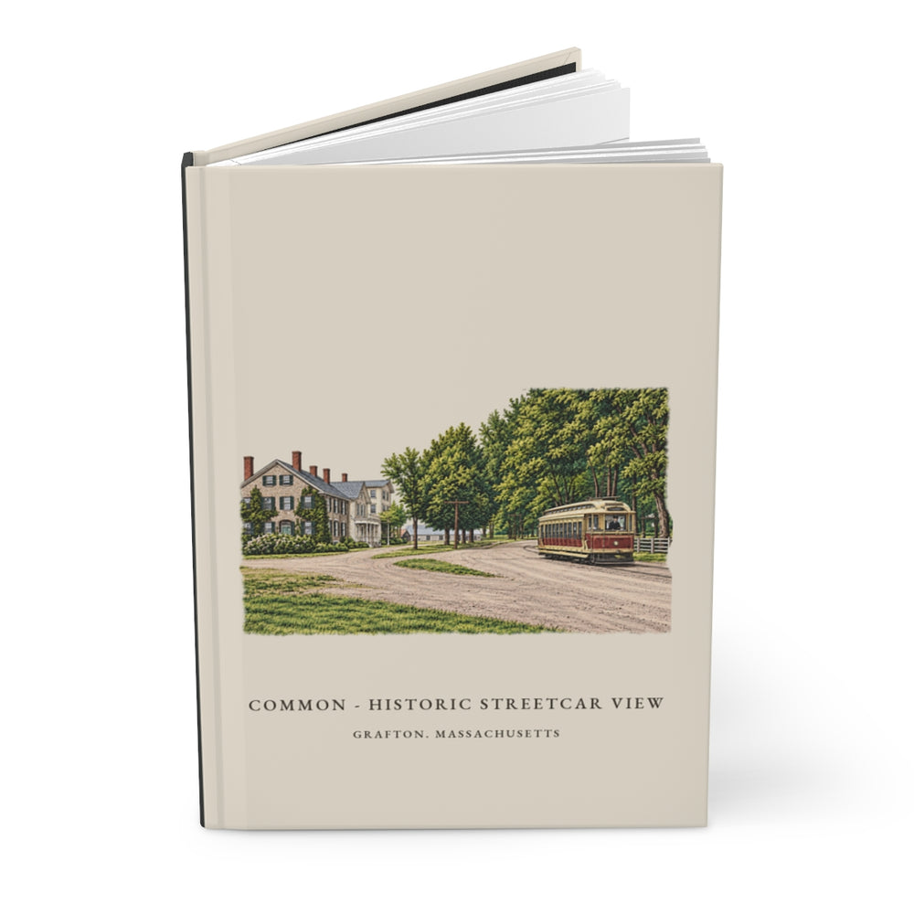 Grafton Common - Historic Streetcar View journal mockup showing the illustrated cover