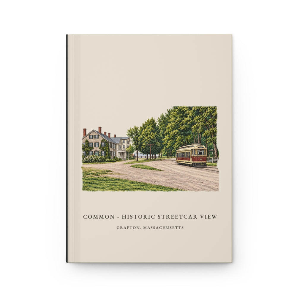 Grafton Common - Historic Streetcar View journal mockup showing the illustrated cover