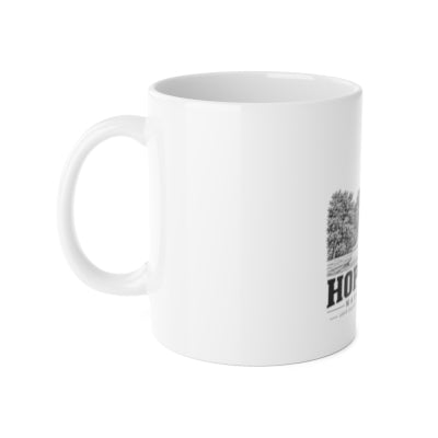 Hopedale Adin Ballou Memorial Statue and Park 11 oz Ceramic Mug left mockup