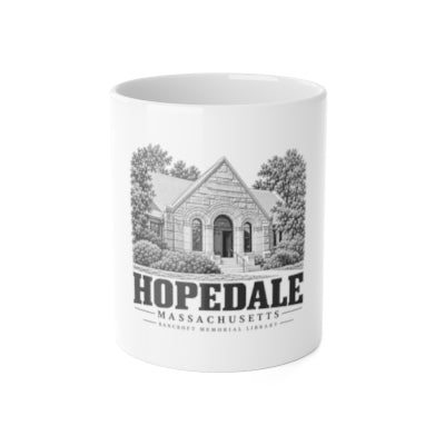 Hopedale Bancroft Memorial Library 11 oz Ceramic Mug front mockup