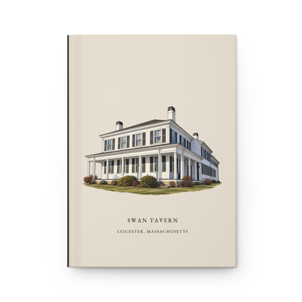 Leicester Swan Tavern journal mockup showing the illustrated cover