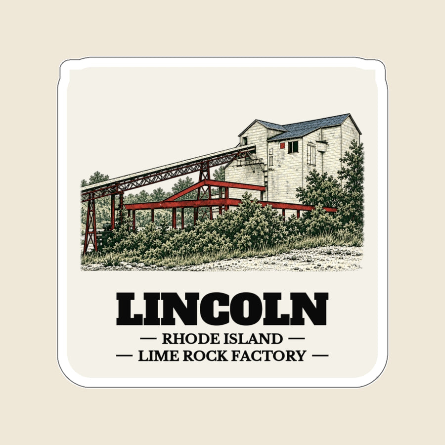 Lincoln Lime Rock Limestone Factory 4 in Die-Cut Sticker