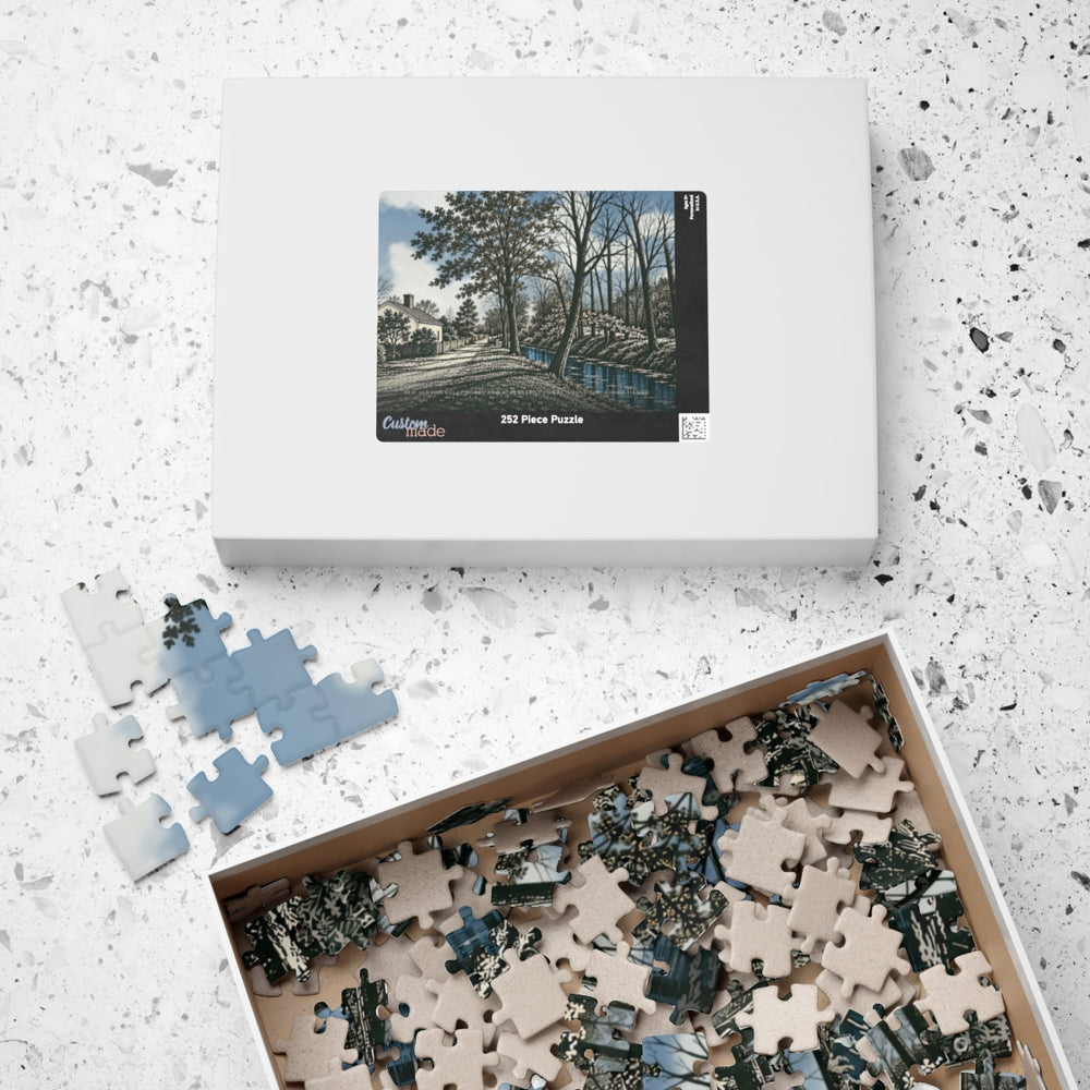 Lincoln Old Ashton Kelly House and Blackstone Canal 252-Piece Jigsaw Puzzle - box lid