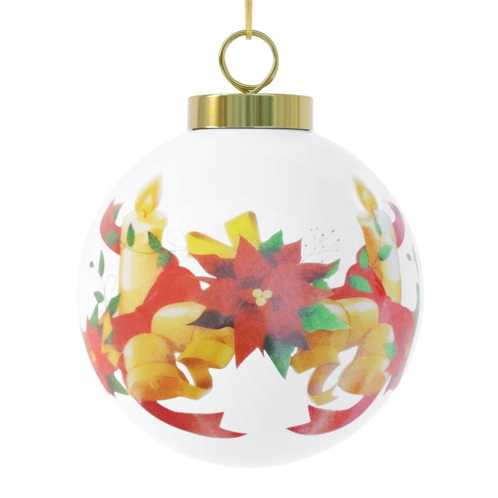 Little Red Shop Christmas Ball Ornament | Hopedale, MA — Bells reverse view 2