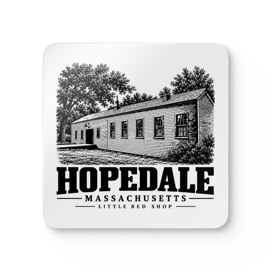 Little Red Shop Coaster Set | Hopedale, MA — front view 1
