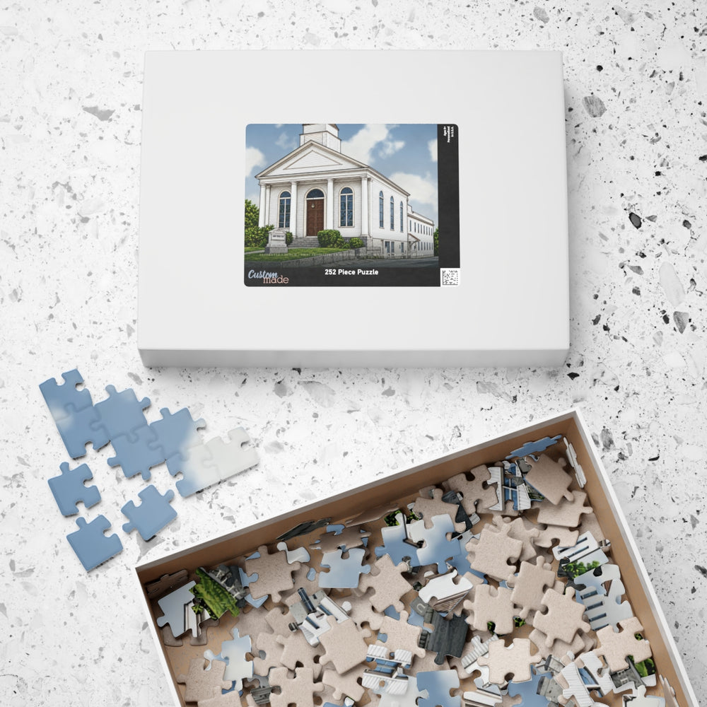 Millbury Federated Church / First Presbyterian Meeting House 252-Piece Jigsaw Puzzle - box lid
