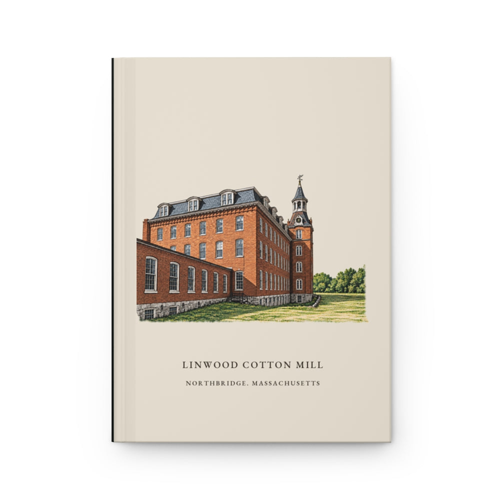 Northbridge Linwood Cotton Mill journal mockup showing the illustrated cover