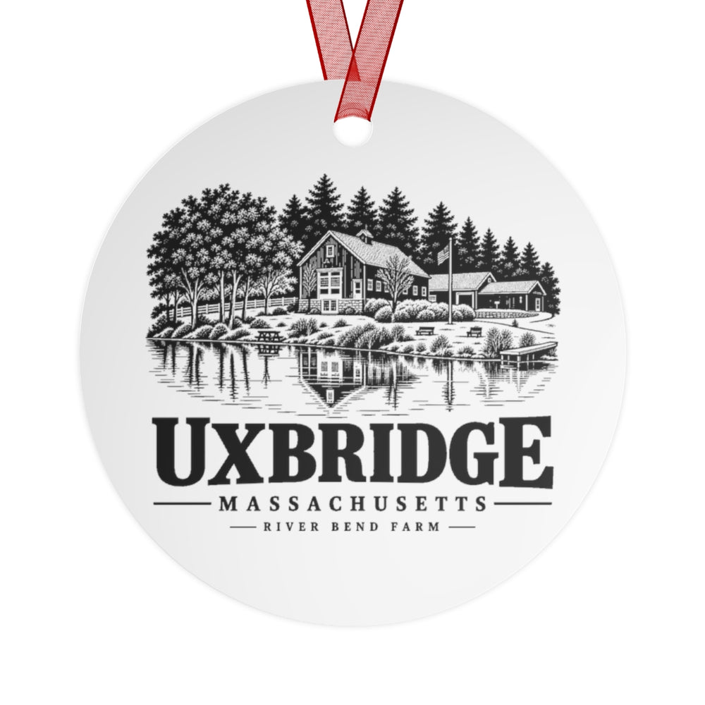 River Bend Farm Flat Metal Ornament | Uxbridge, MA — other view 3