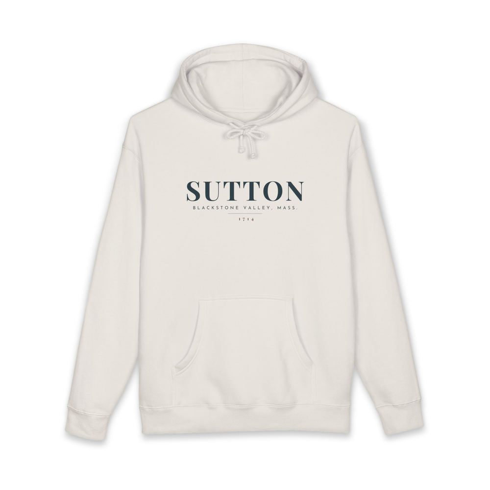 Sutton River Map Hoodie in Bone, front