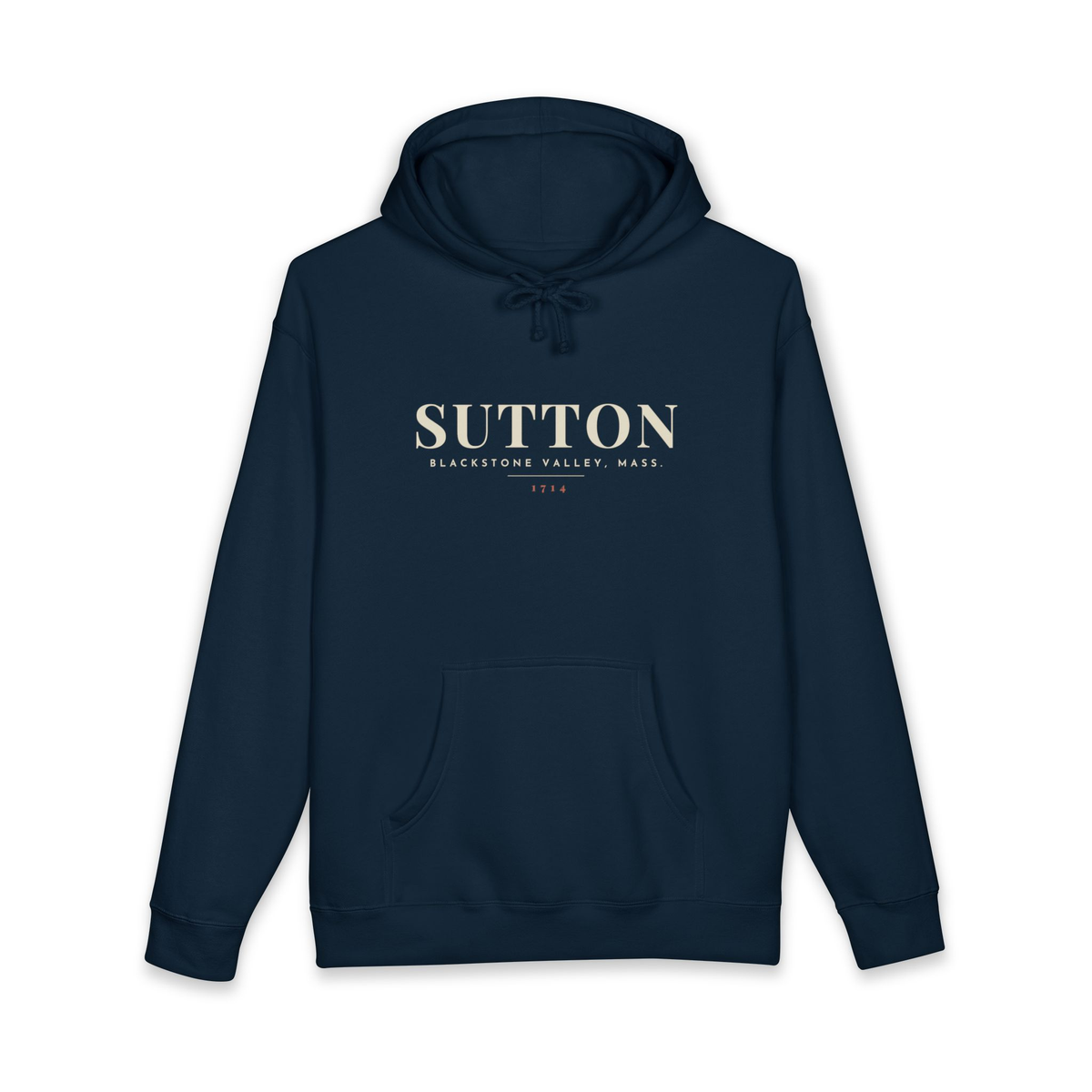 Sutton River Map Hoodie in Navy, front