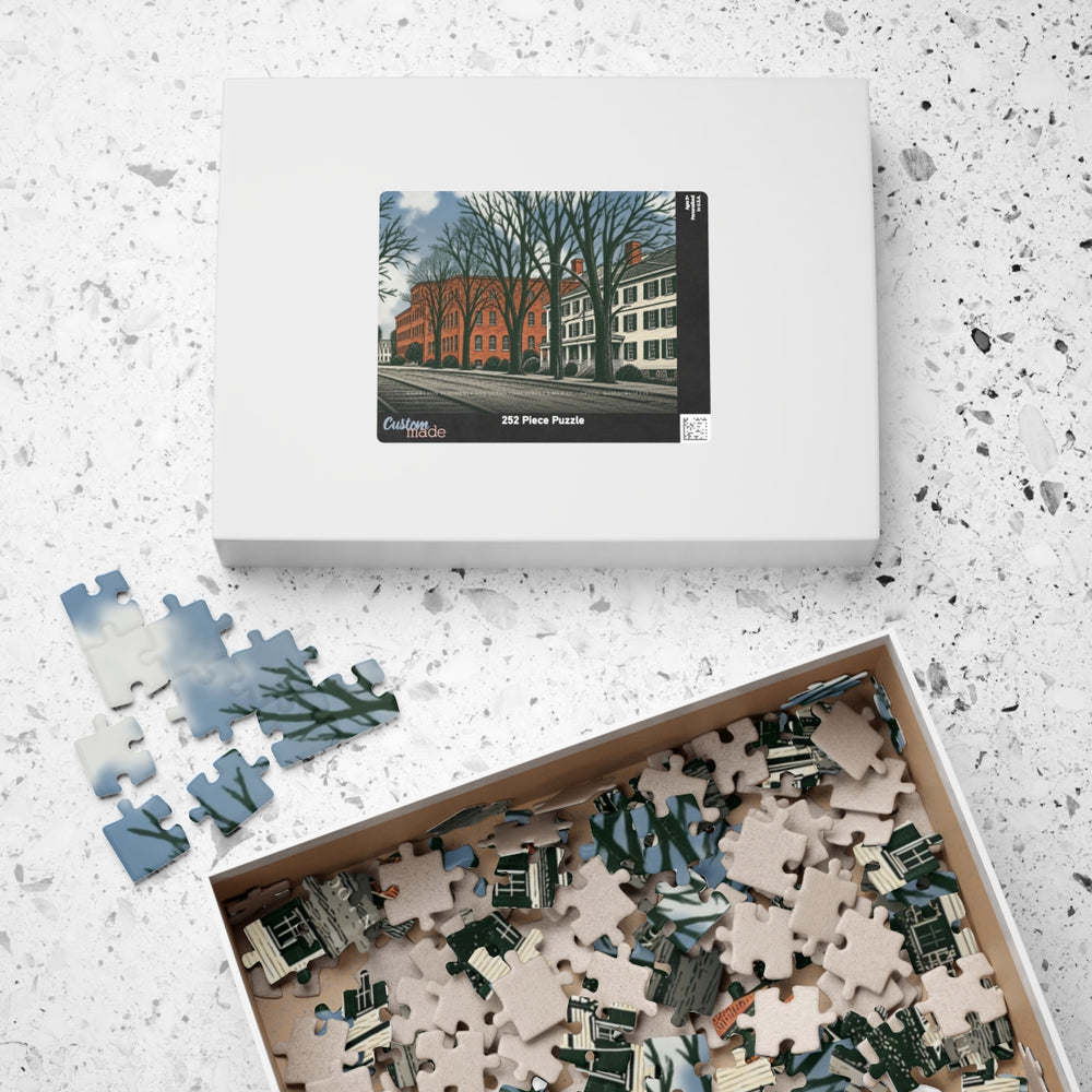 Upton Knowlton Tenements and Upton Loop Street Railway 252-Piece Jigsaw Puzzle - box lid