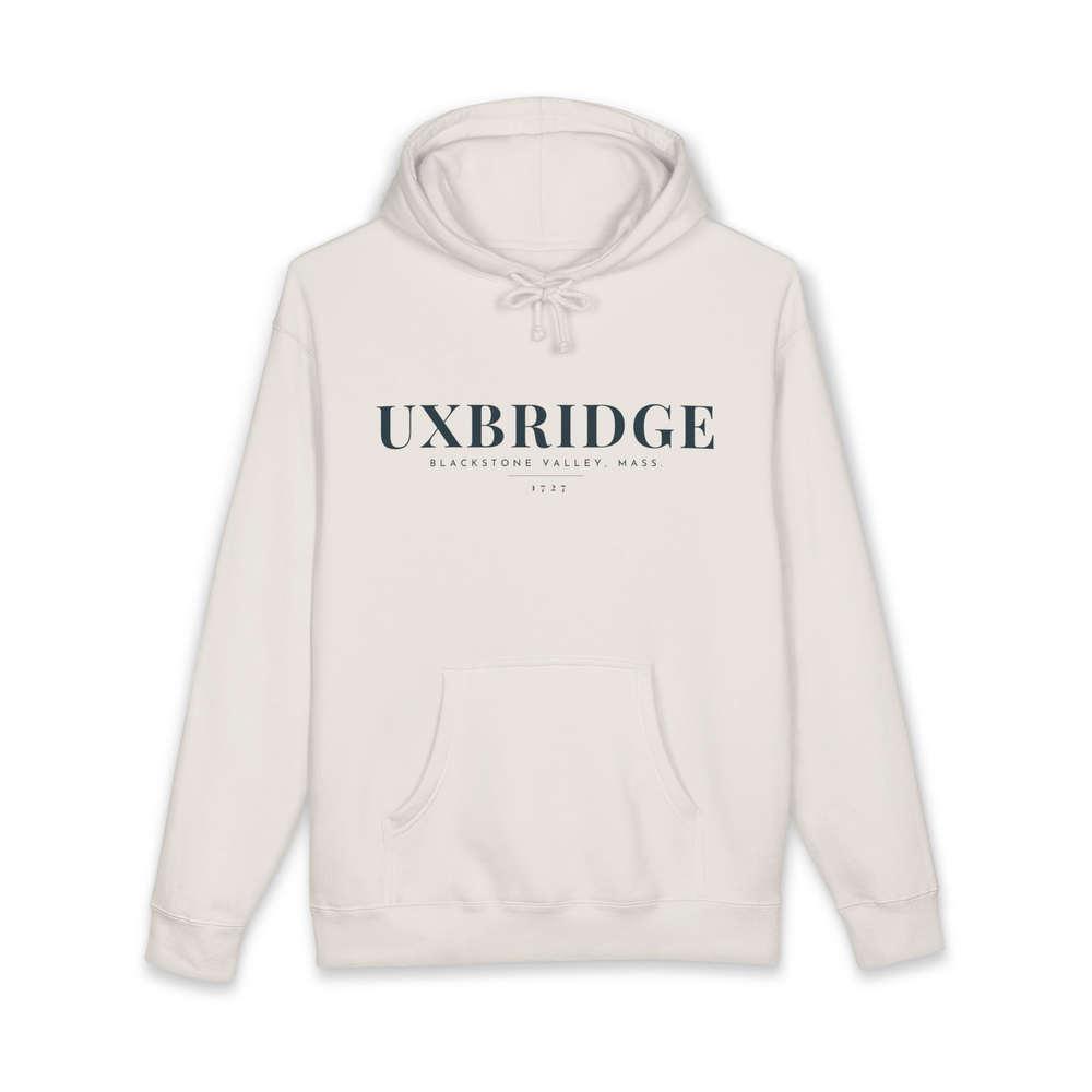 Uxbridge River Map Hoodie in Bone, front