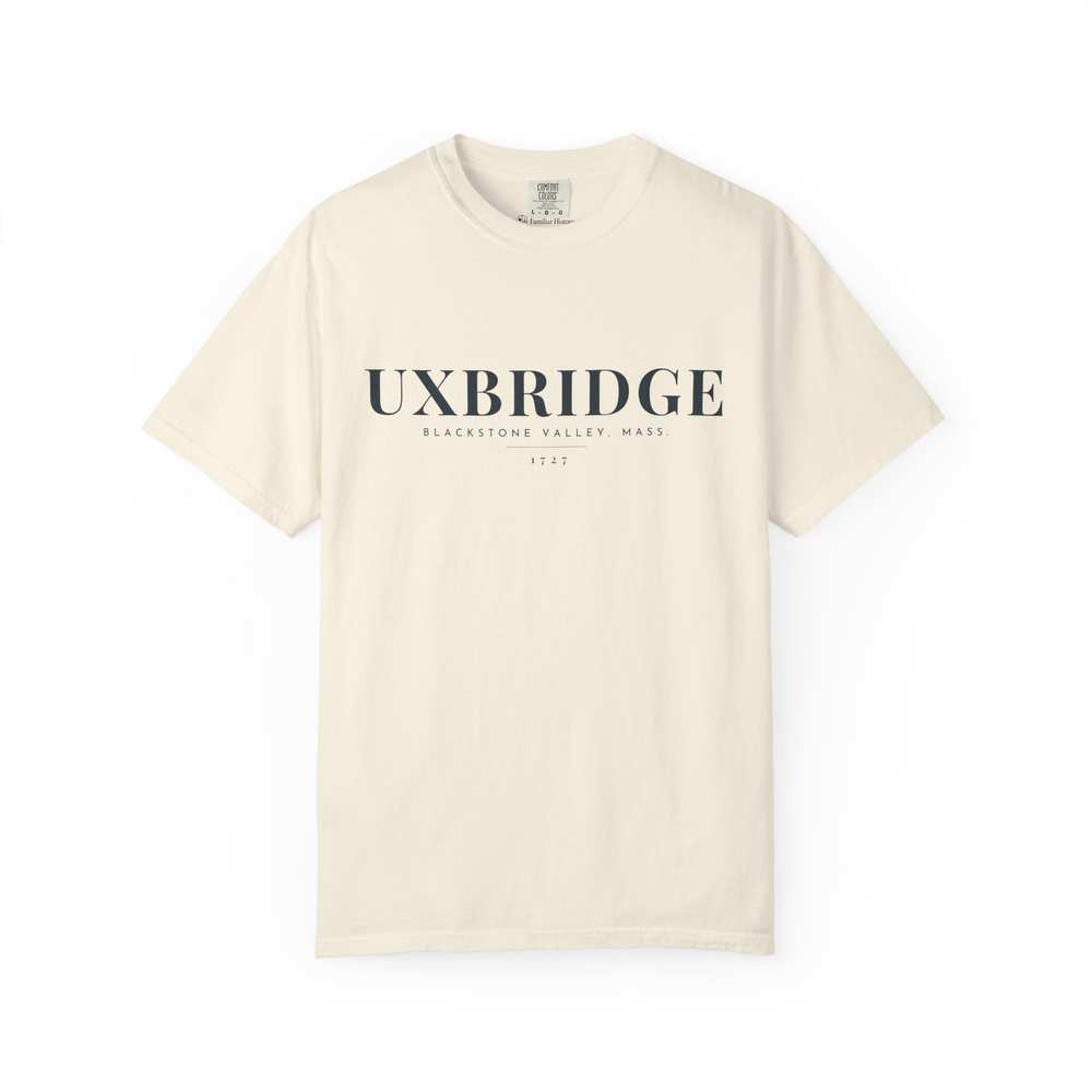 Uxbridge River Map Tee in Ivory, front