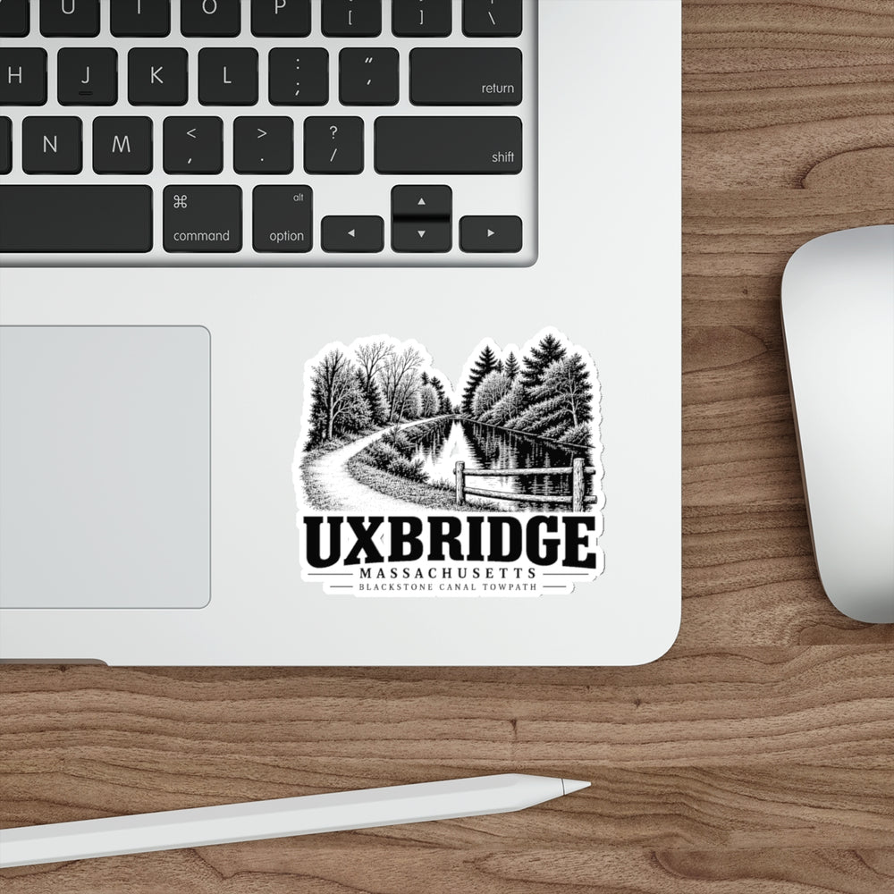 Uxbridge Tow Path 4 in Die-Cut Sticker shown in use