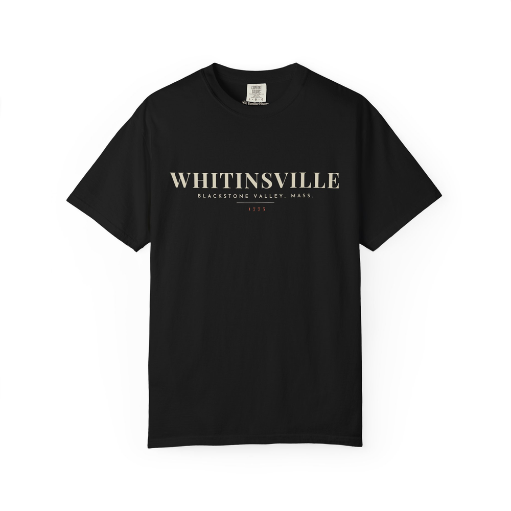 Whitinsville River Map Tee in Black, front
