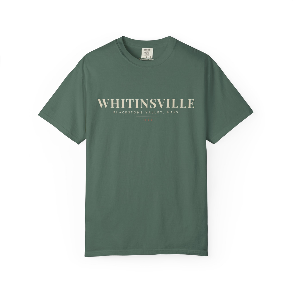 Whitinsville River Map Tee in Blue Spruce, front